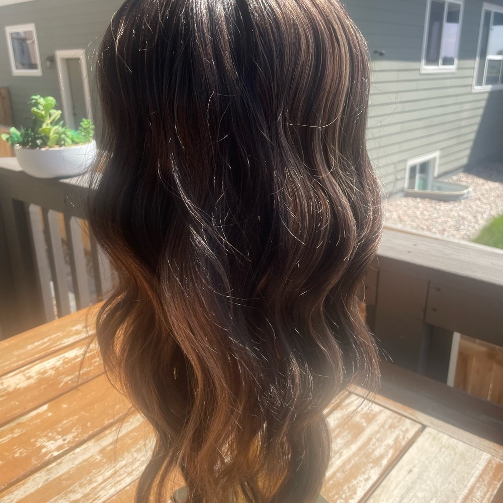 Chelsey Smoth Wigs - Just tried on - Brown Layered Wavy Hair Wig